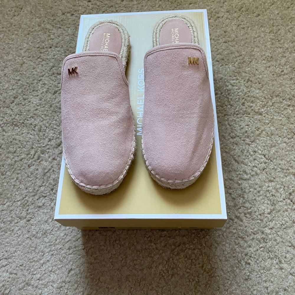 NWT Michael Kors Hastings Pink Suede Slide - Picture 5 of 12